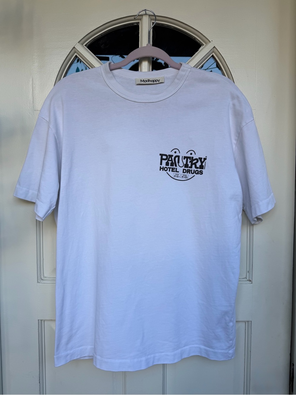 Madhappy x Pantry Drugs Off White Midweight Crewneck Jersey Tee Boxy